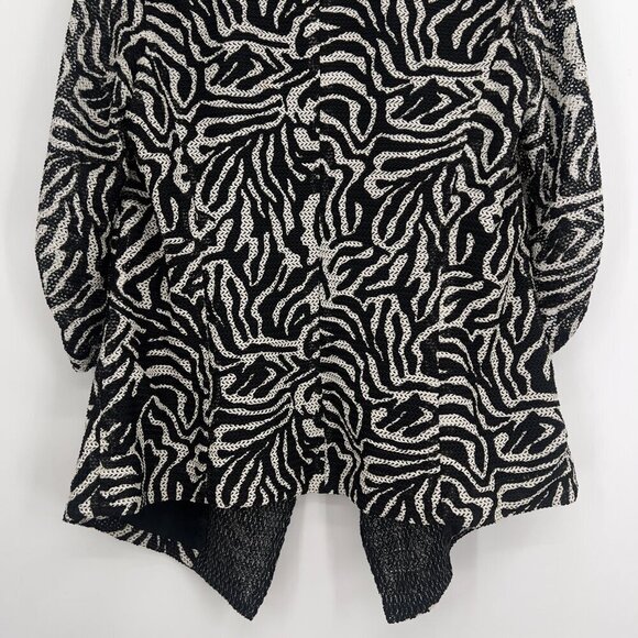 Alberto Makali Black & White Textured Zebra Print Open Front Blazer Jacket - L - Picture 6 of 10
